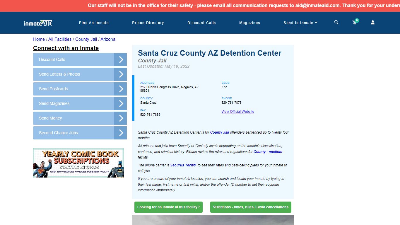 Santa Cruz County AZ Detention Center - Inmate Locator ...