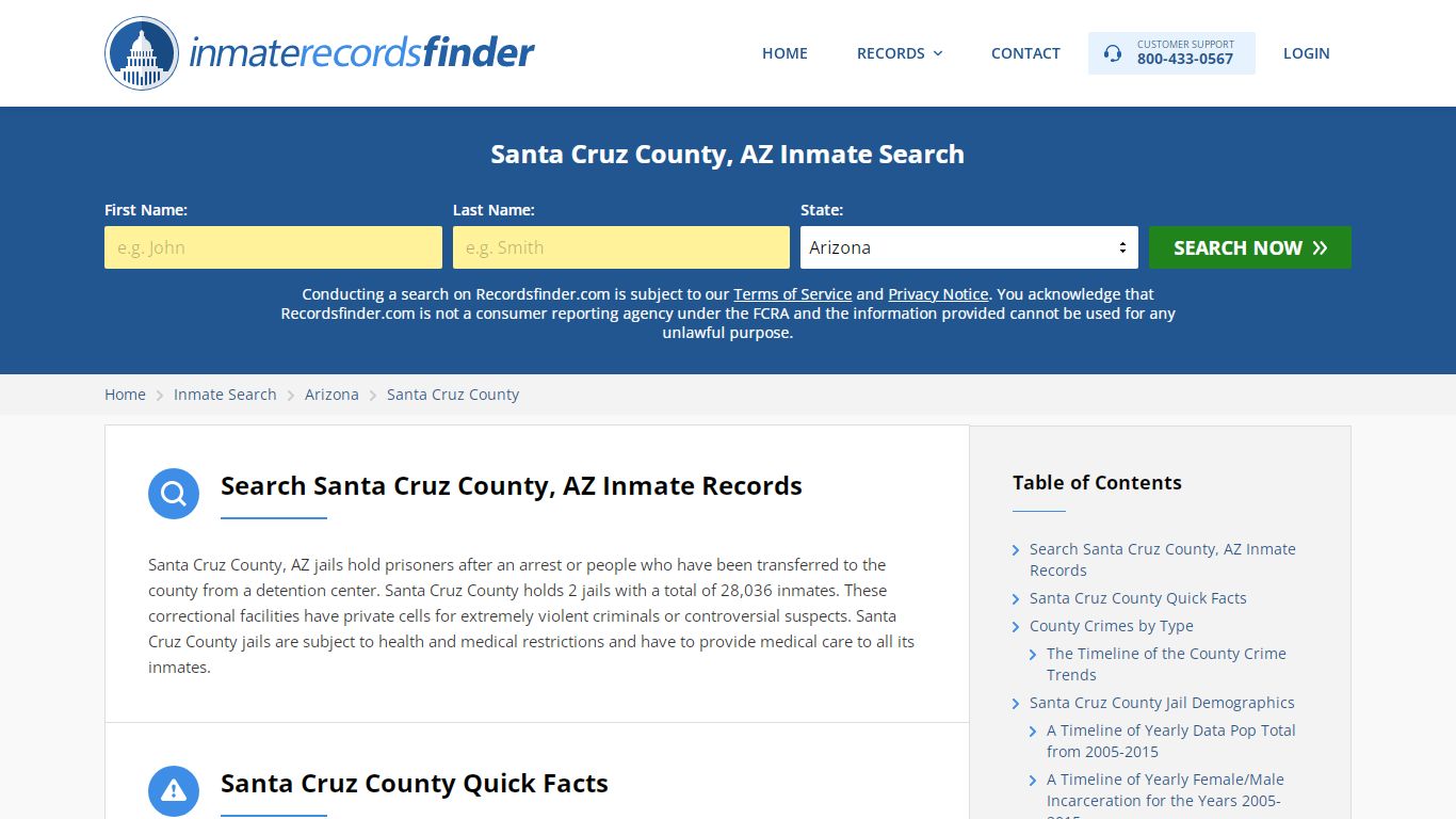 Santa Cruz County, AZ Inmate Lookup & Jail Records Online